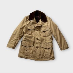 Vintage 70s/80s tan jacket with brown fur lining and collar